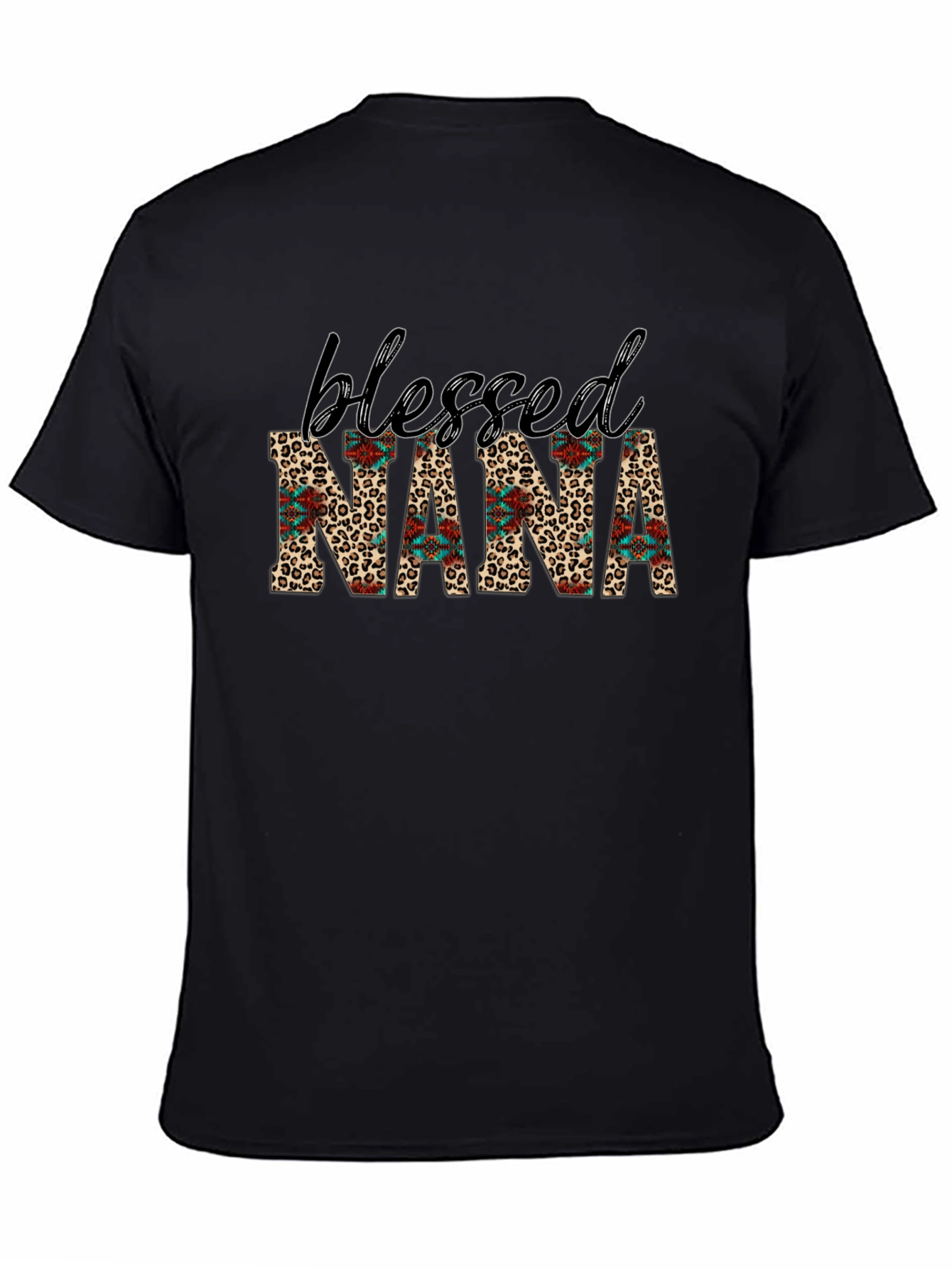 Blessed Nana Graphic Tee - Leopard Print