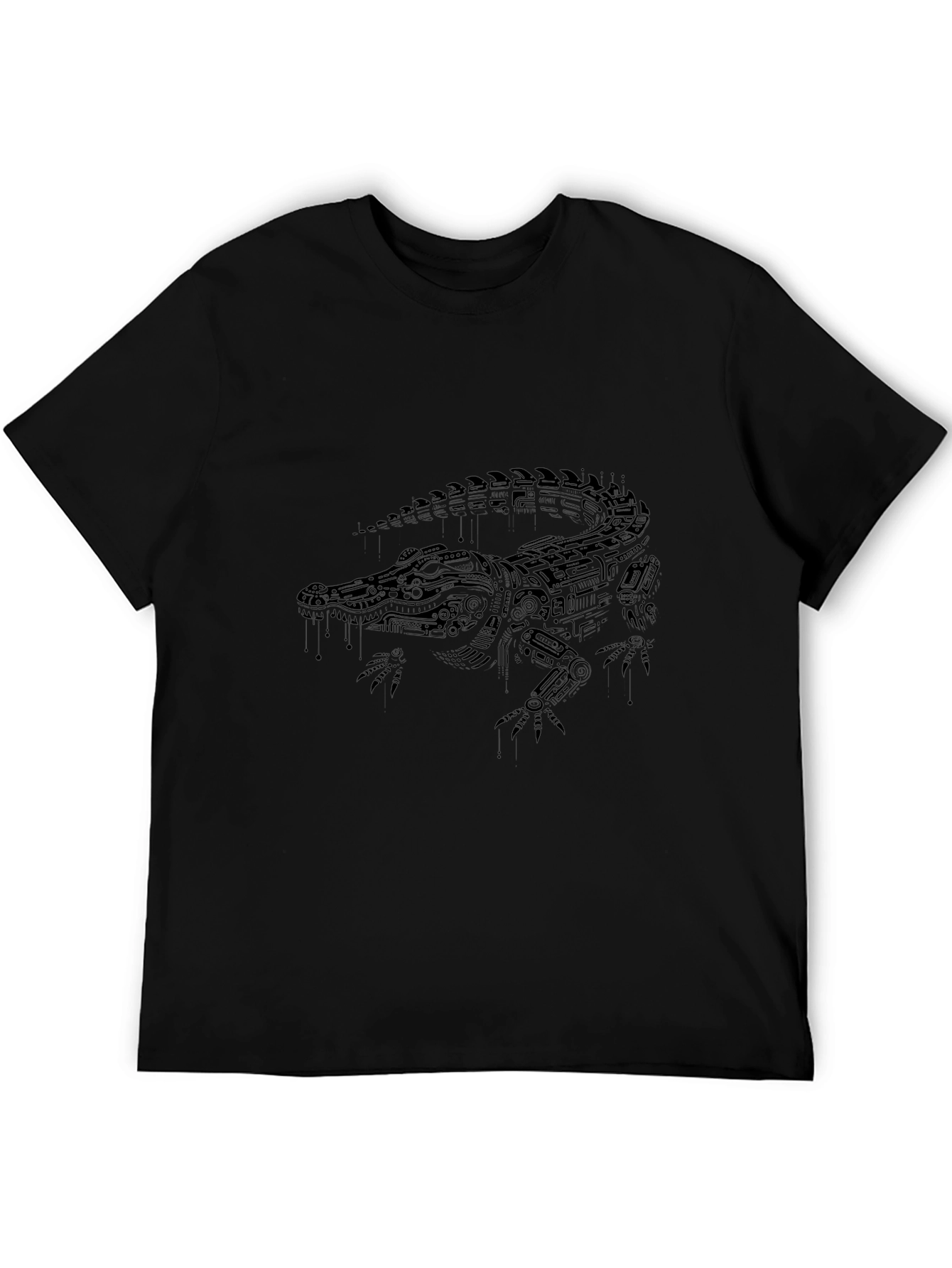 Mechanical Crocodile Graphic Tee - Black