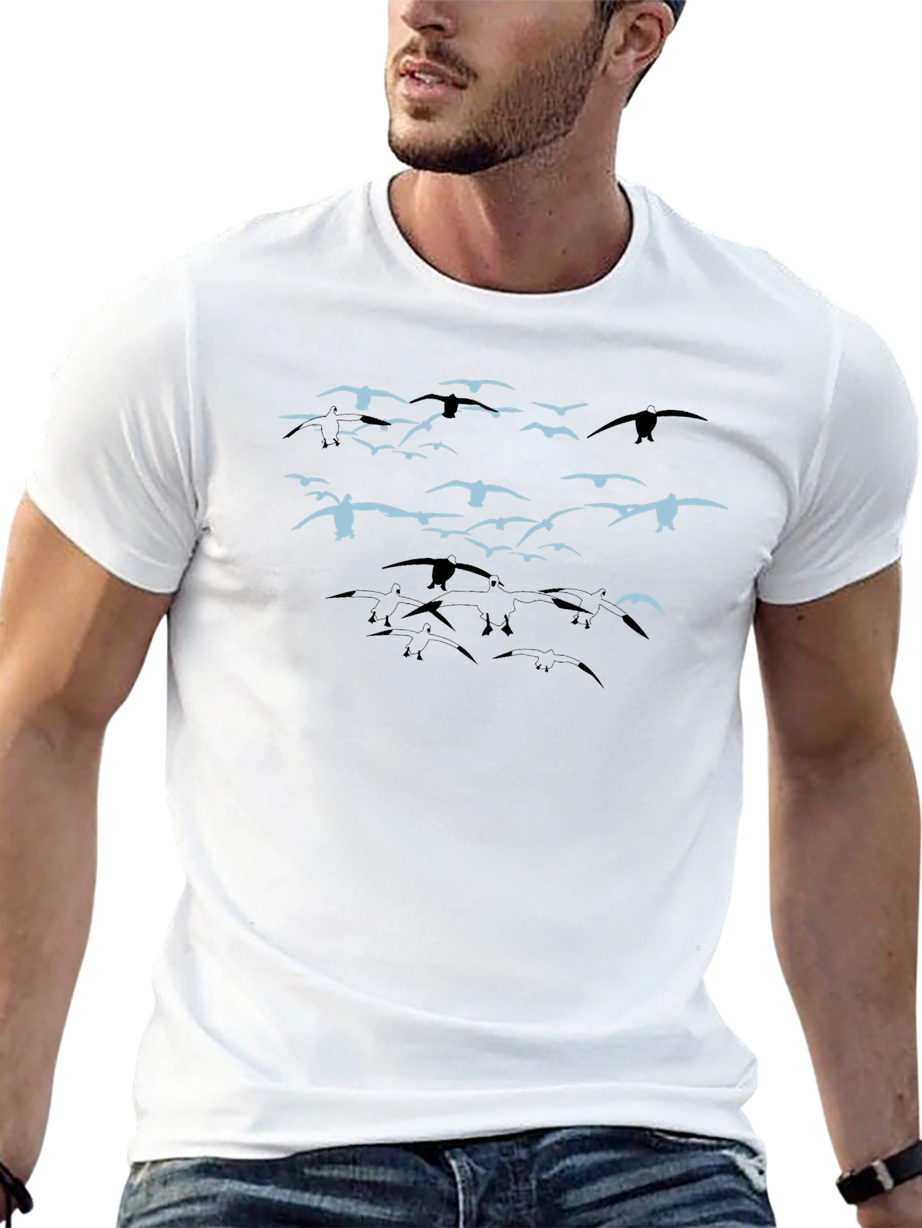 Bird Flock Graphic Tee - Black