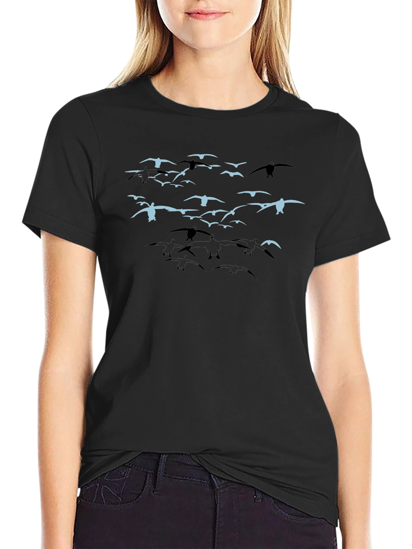 Bird Flock Graphic Tee - Black