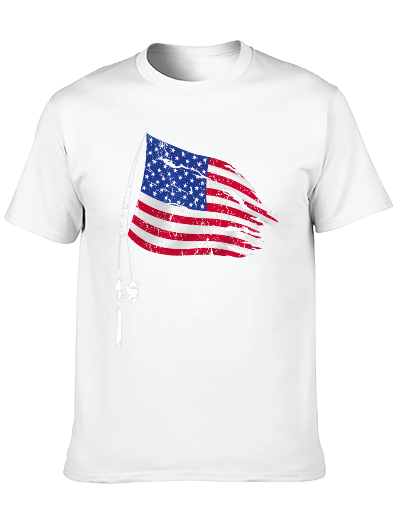 American Flag Fishing Rod T-Shirt