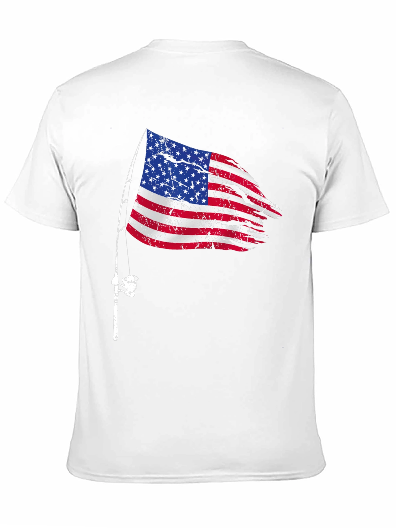 American Flag Fishing Rod T-Shirt