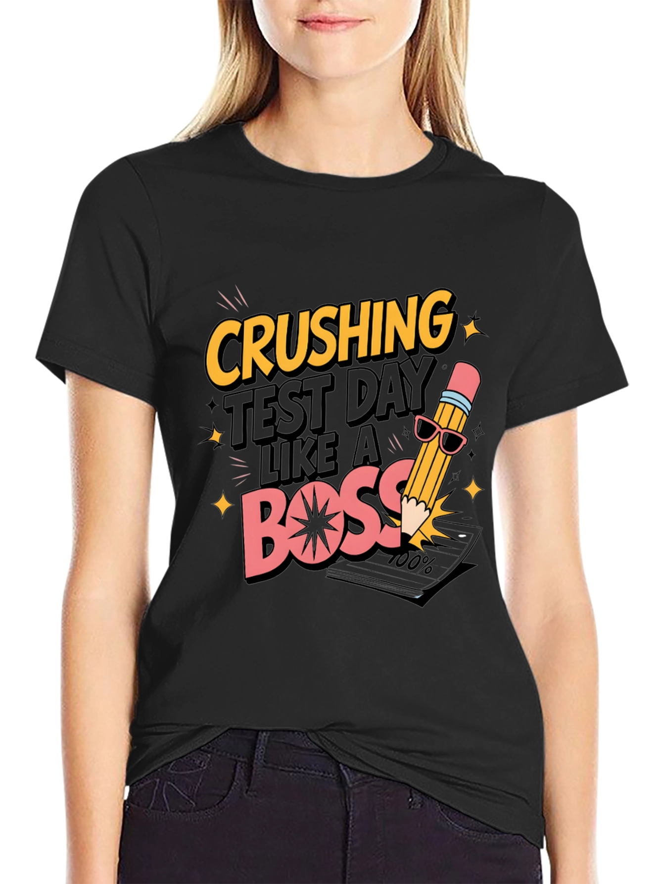 Crushing Test Day Like A Boss Black T-Shirt