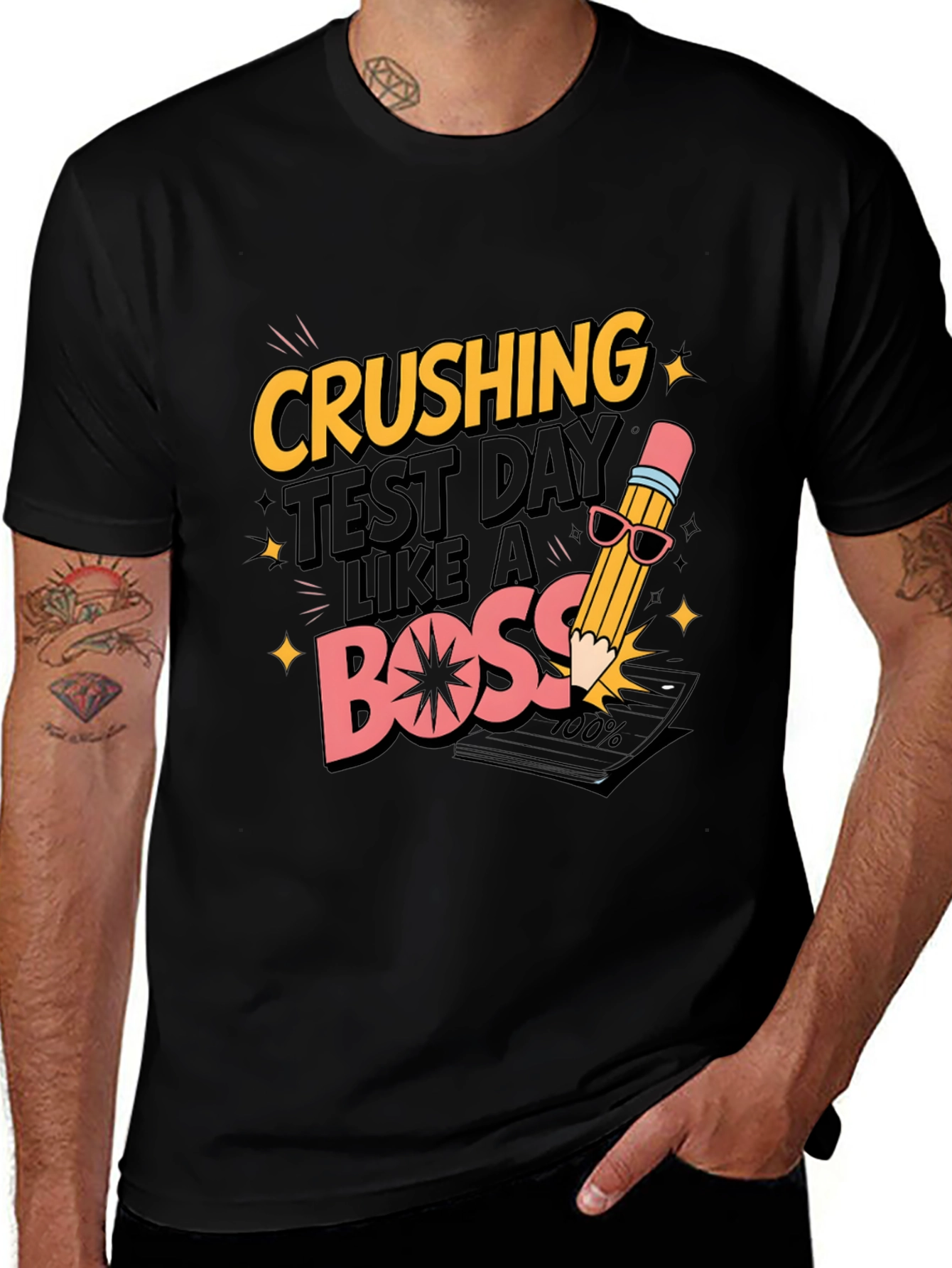 Crushing Test Day Like A Boss Black T-Shirt