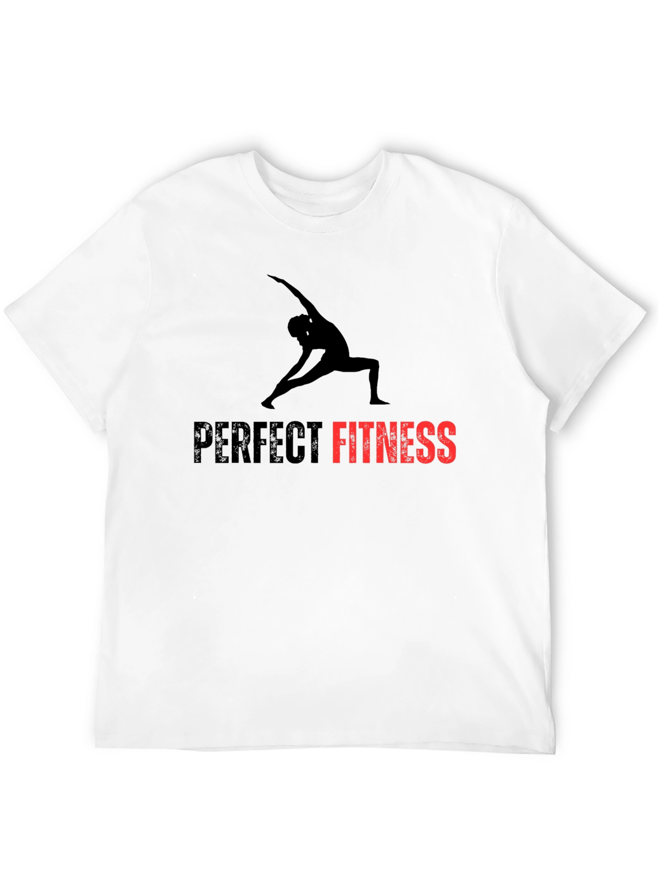 Perfect Fitness Black T-Shirt Yoga Design
