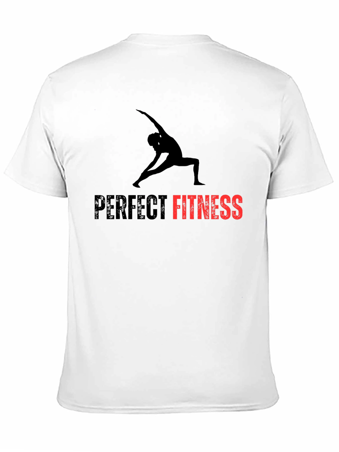 Perfect Fitness Black T-Shirt Yoga Design