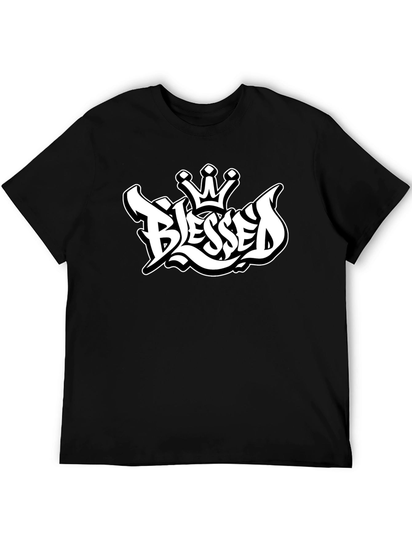 Blessed Crown Graphic Black T-Shirt