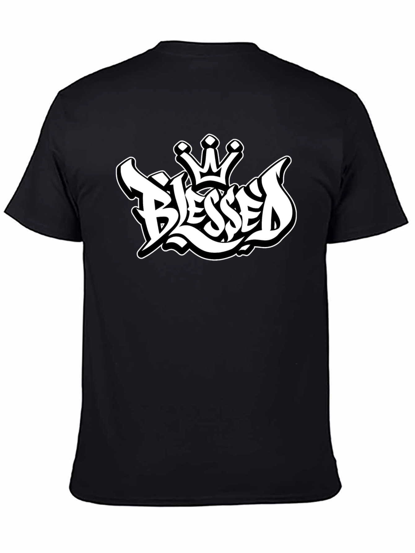 Blessed Crown Graphic Black T-Shirt