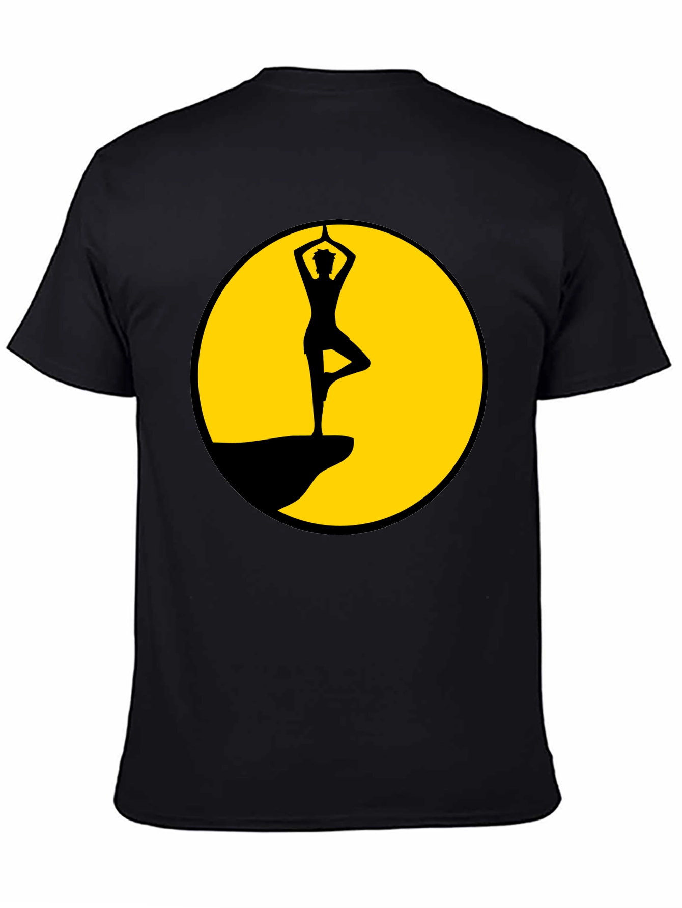 Yoga Tree Pose Black T-Shirt
