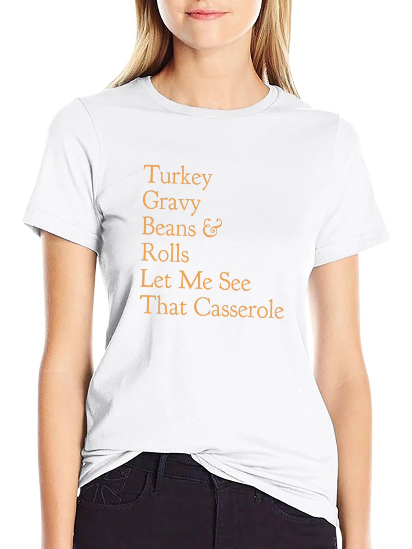 Thanksgiving Food List T-Shirt - Black