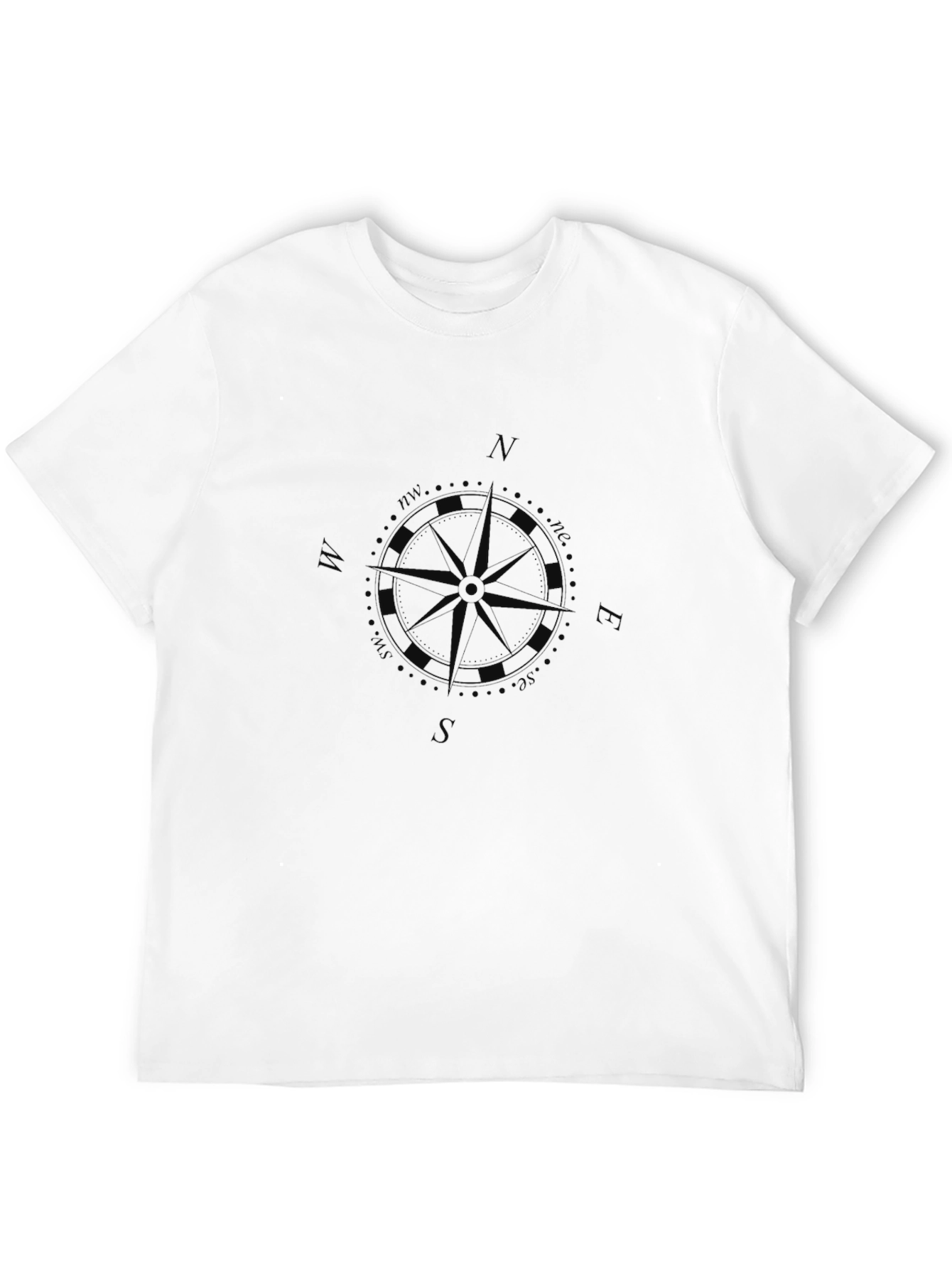 Mens Black Compass Graphic T-Shirt