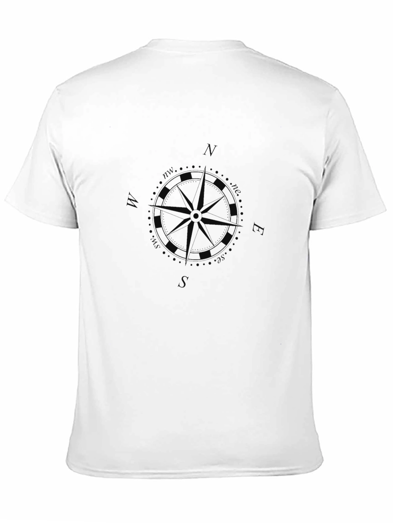 Mens Black Compass Graphic T-Shirt