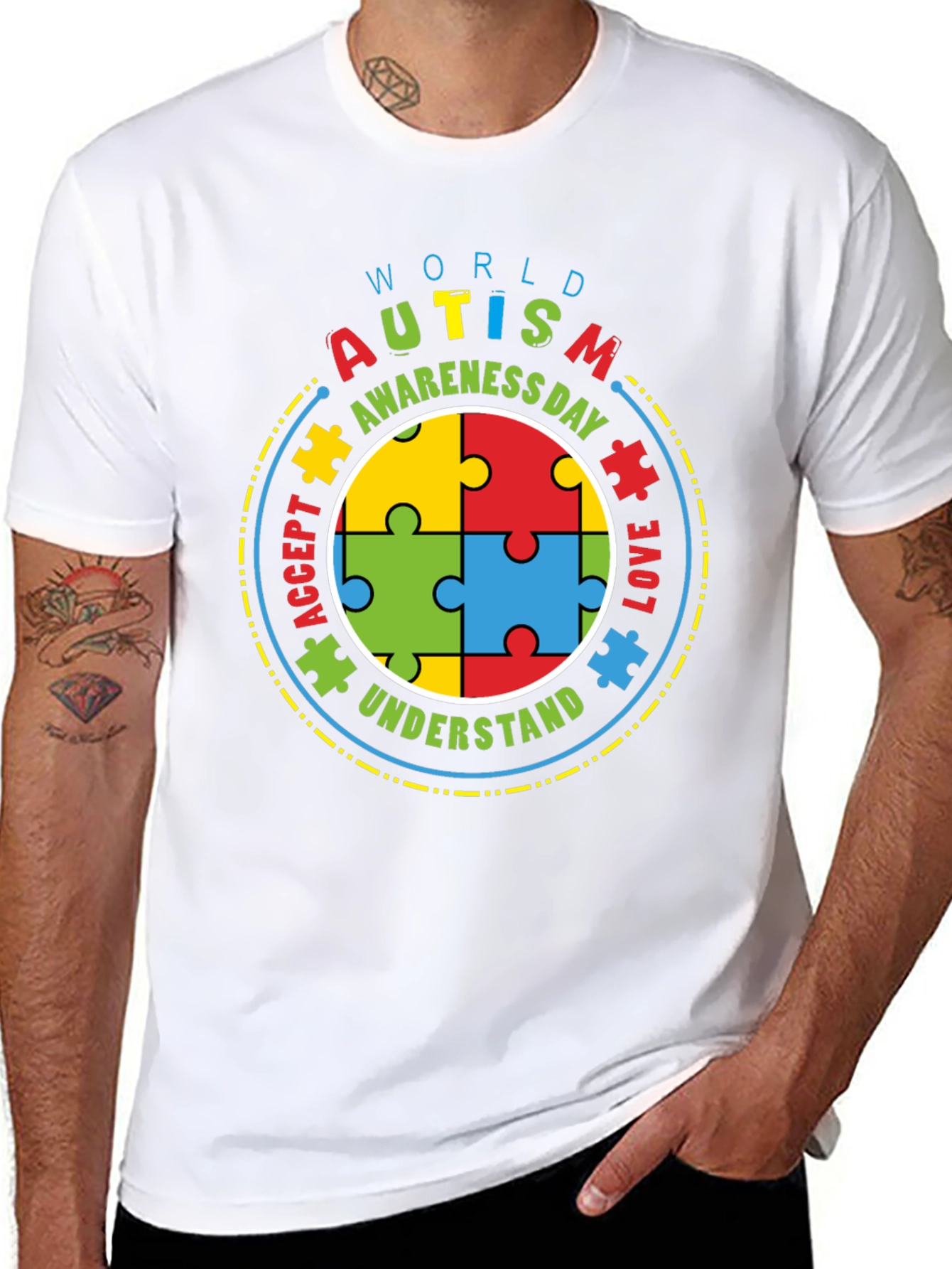 Autism Awareness T-Shirt - Puzzle Piece Design