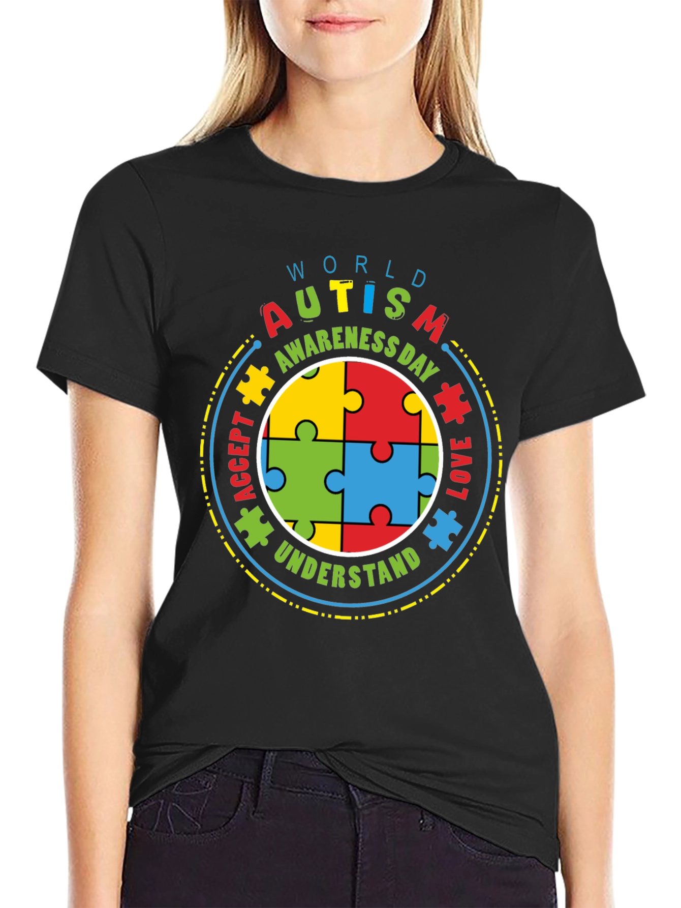 Autism Awareness T-Shirt - Puzzle Piece Design