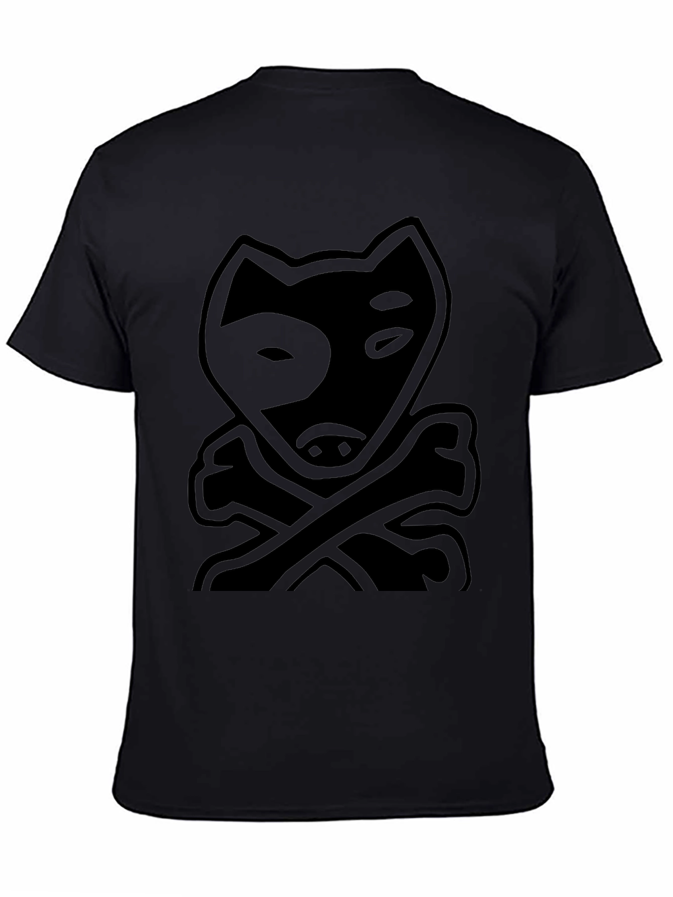 Dog Pirate Tee - Black Cotton Crew Neck T-Shirt