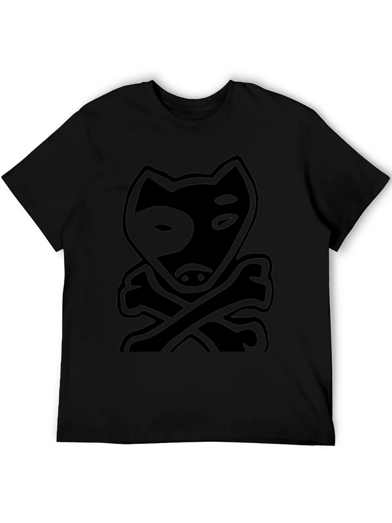 Dog Pirate Tee - Black Cotton Crew Neck T-Shirt