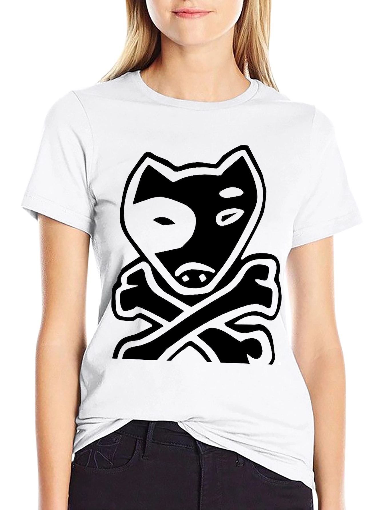 Dog Pirate Tee - Black Cotton Crew Neck T-Shirt