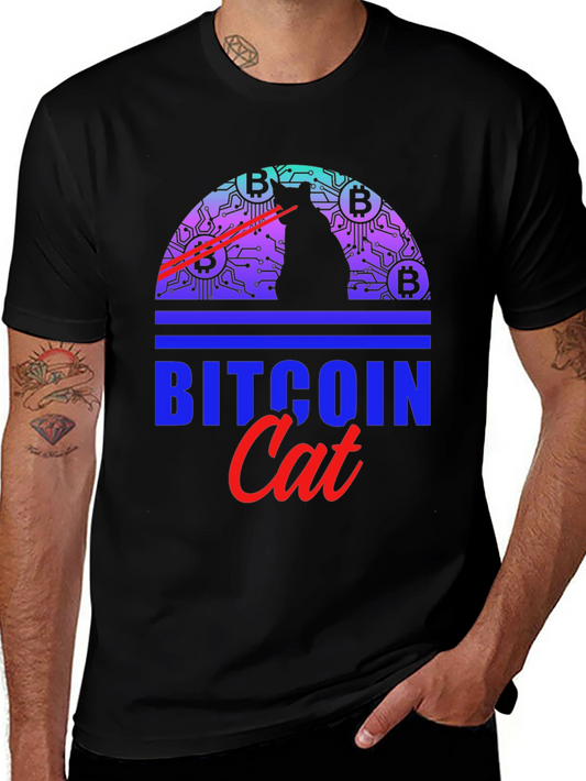 Bitcoin Cat Graphic Tee - Crypto Lover Apparel