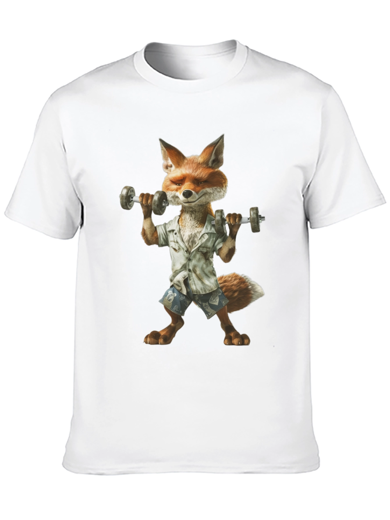 Fox Lifting Weights Graphic T-Shirt