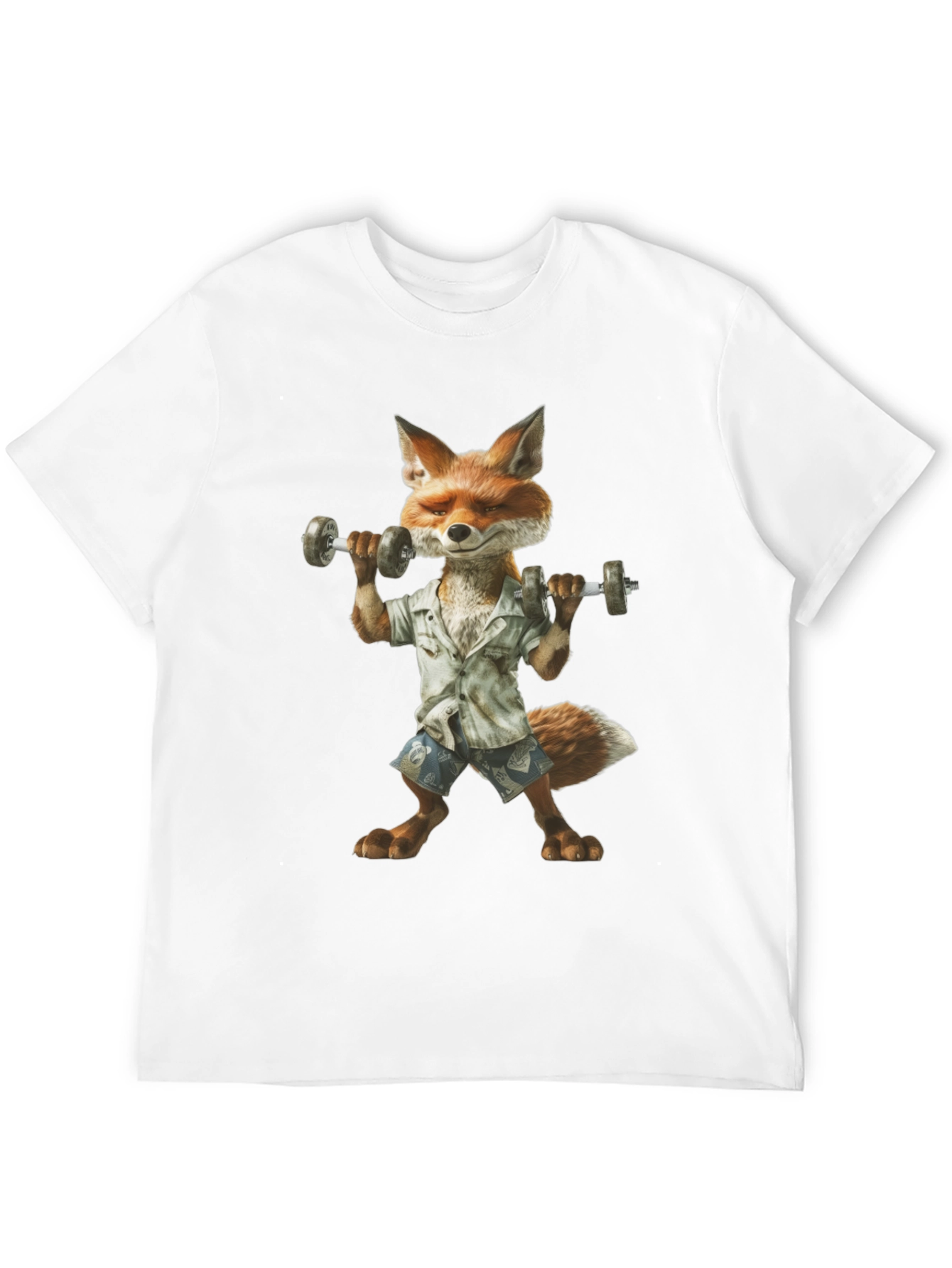 Fox Lifting Weights Graphic T-Shirt