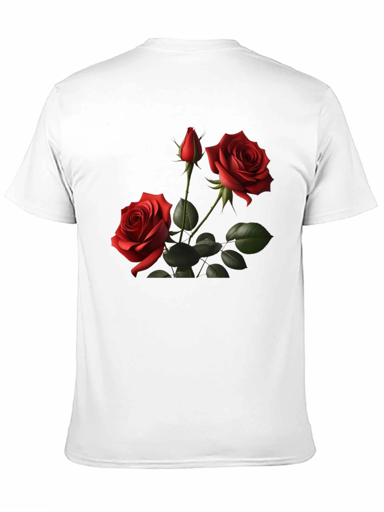 Roses on Black T-Shirt