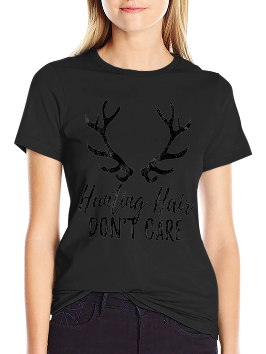 Hunting Hair Dont Care Black Graphic Tee