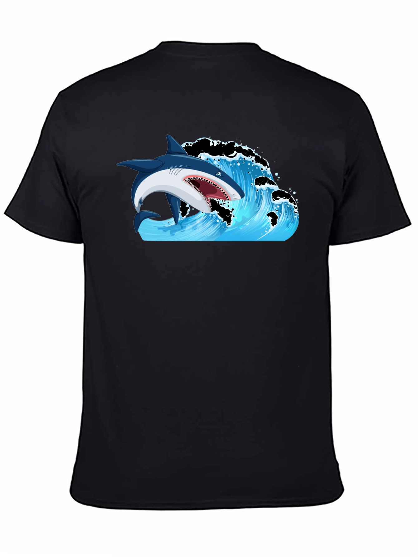 Shark Wave Graphic Print T-Shirt