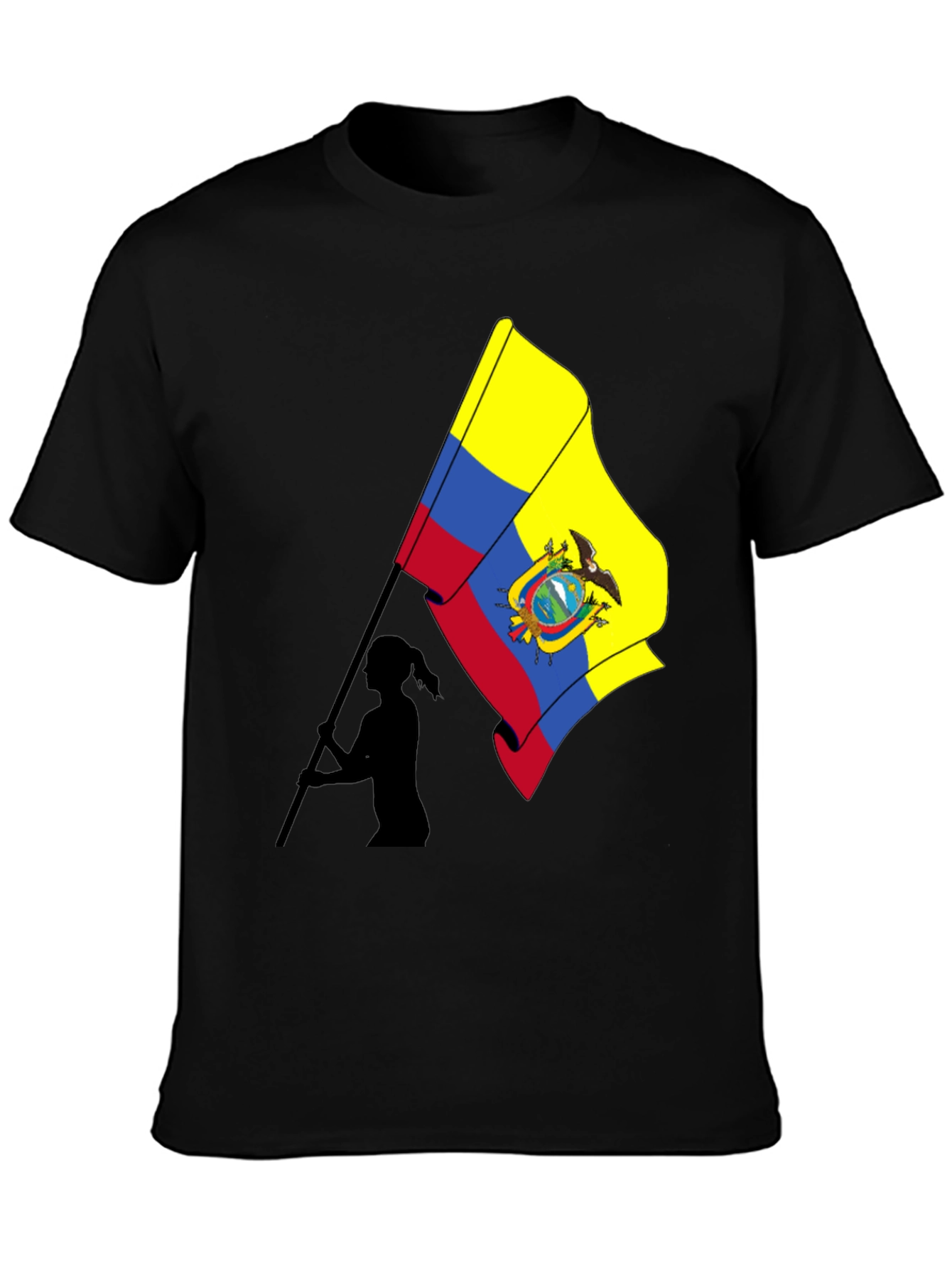Ecuador Flag Graphic T-Shirt - Black