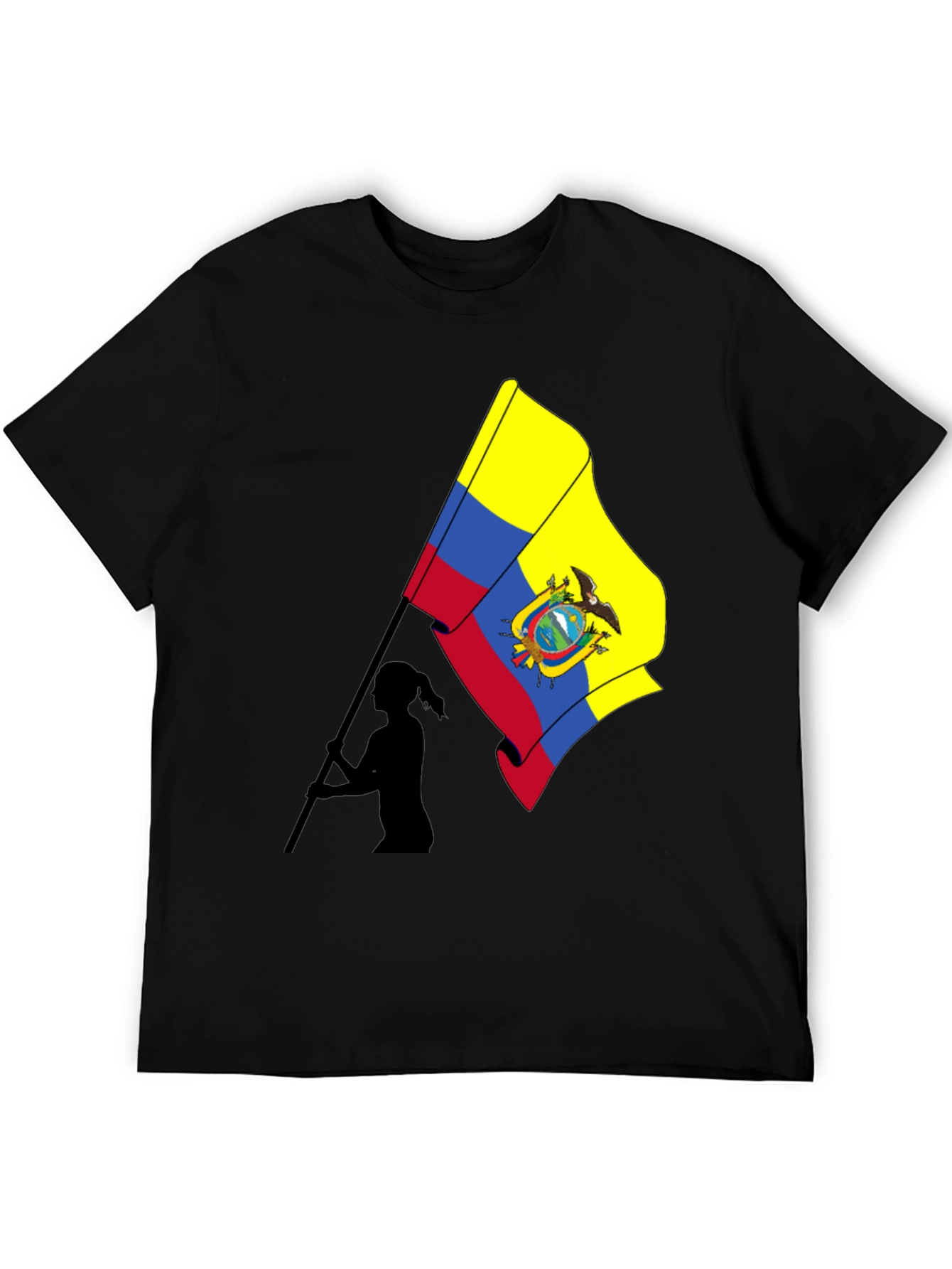 Ecuador Flag Graphic T-Shirt - Black