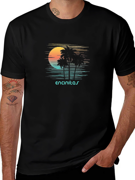 Encinitas Palm Sunset Graphic T-Shirt
