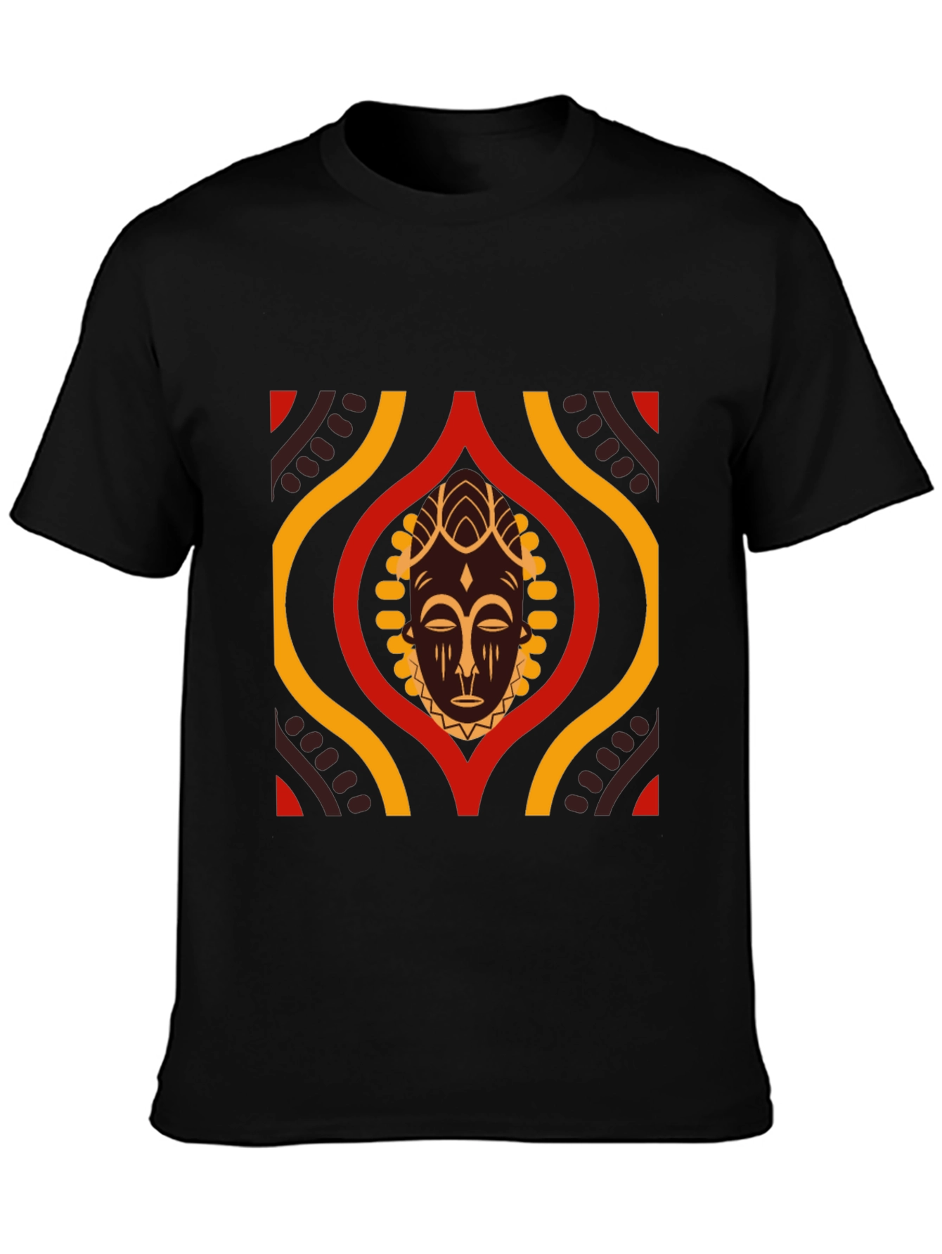 African Mask Graphic Black T-Shirt