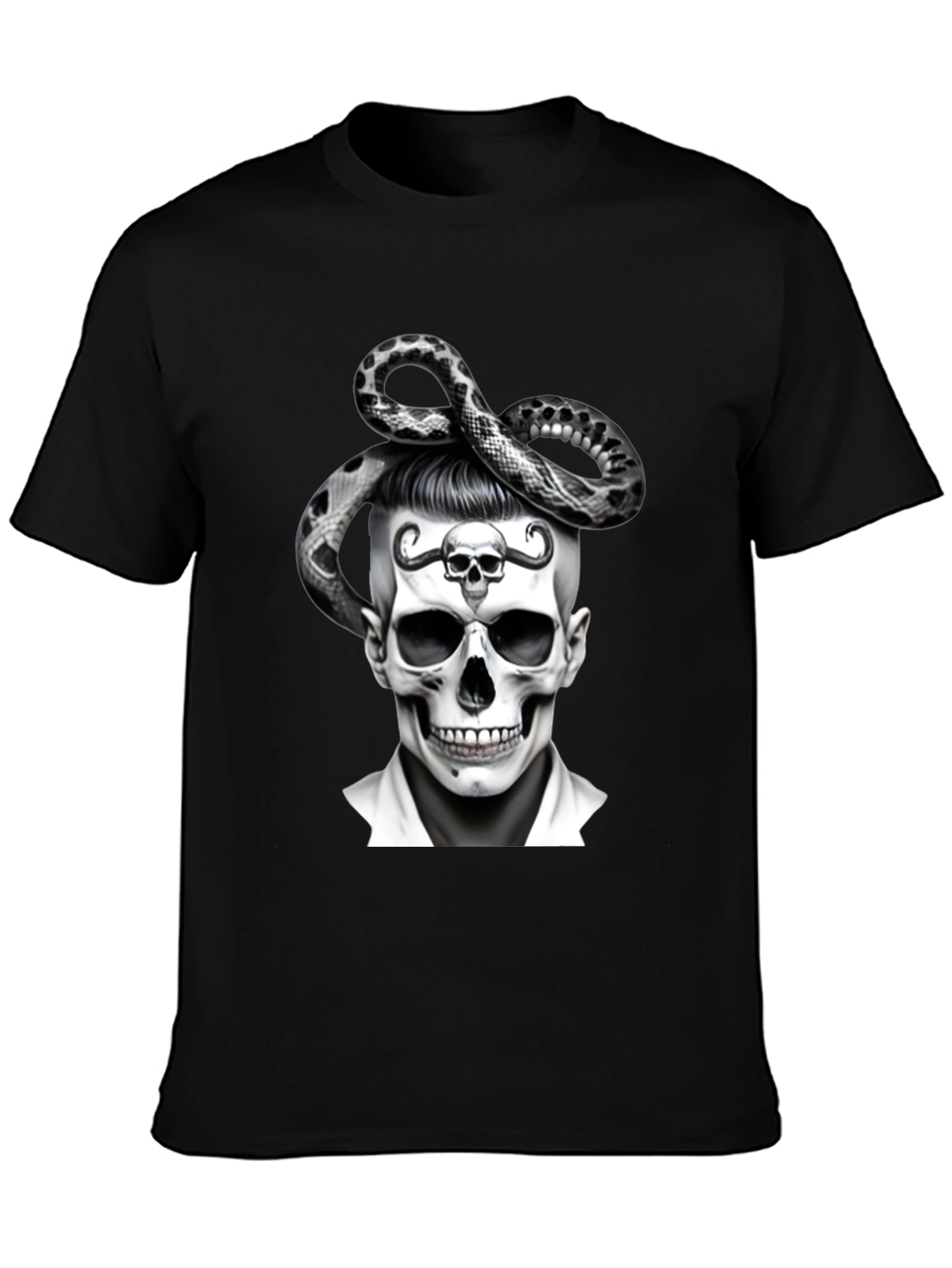 Skull & Snake Graphic Tee - Edgy Style