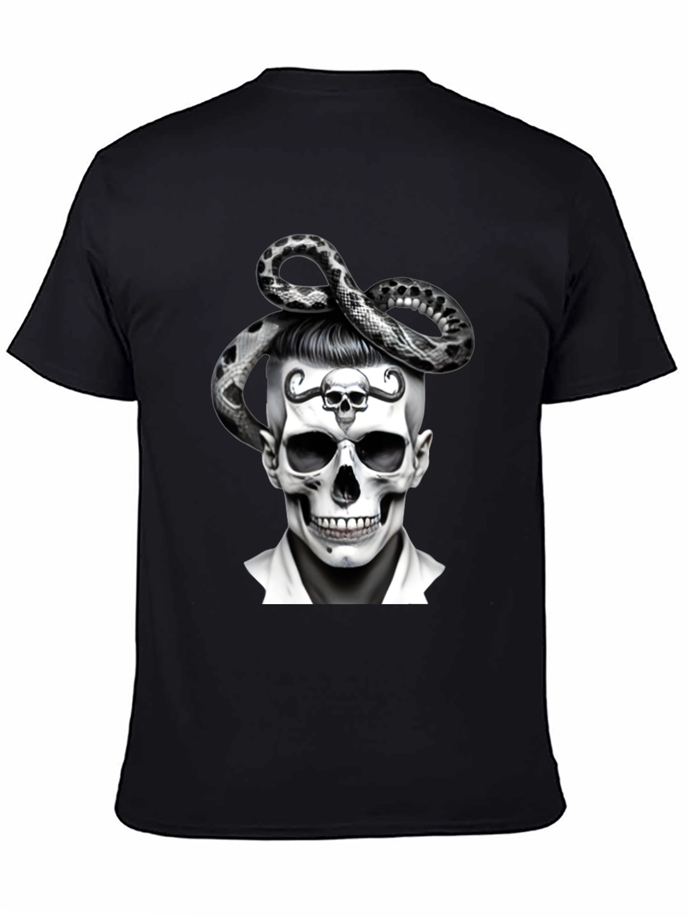 Skull & Snake Graphic Tee - Edgy Style