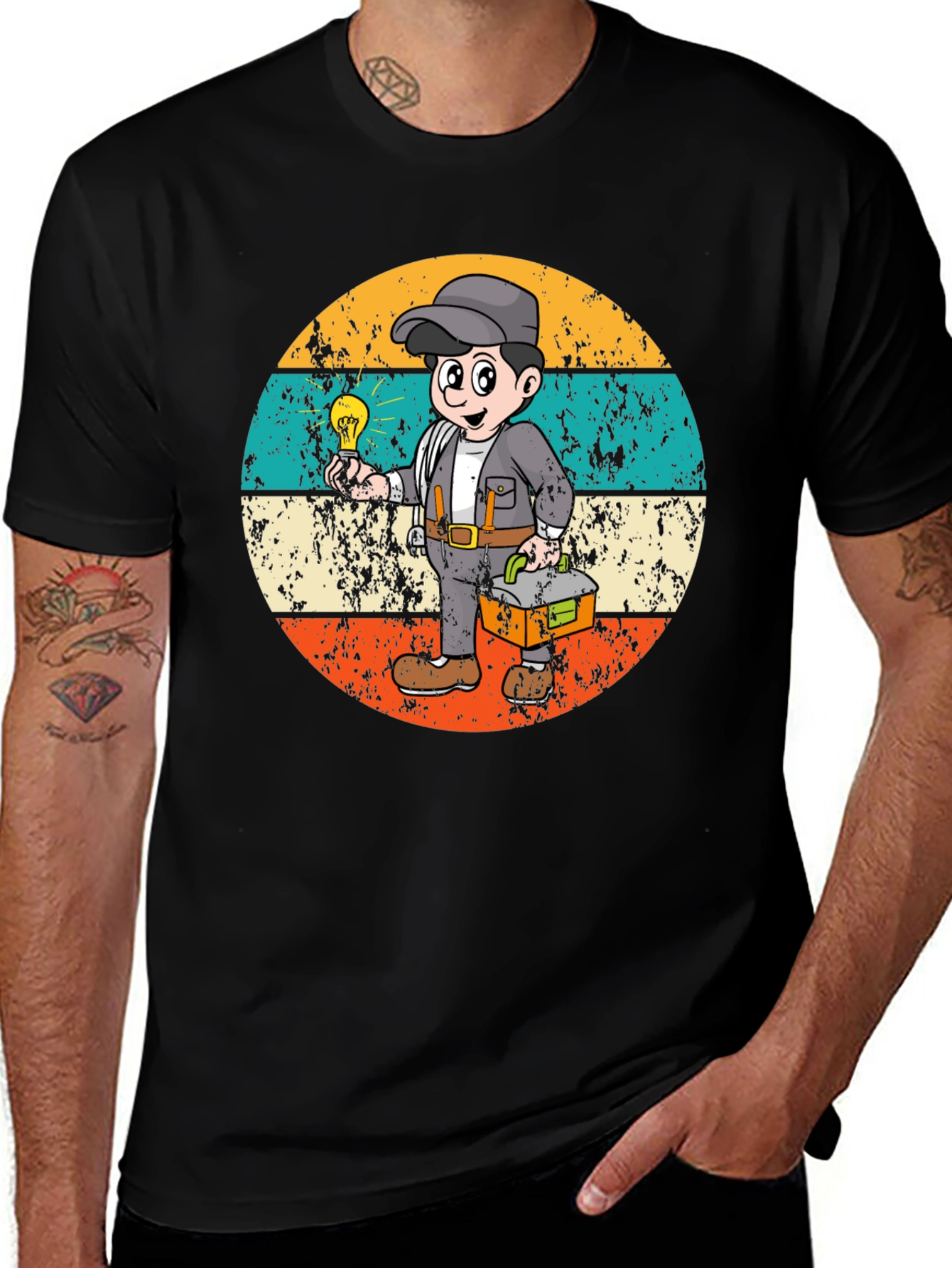 Electrician Cartoon Graphic Tee
