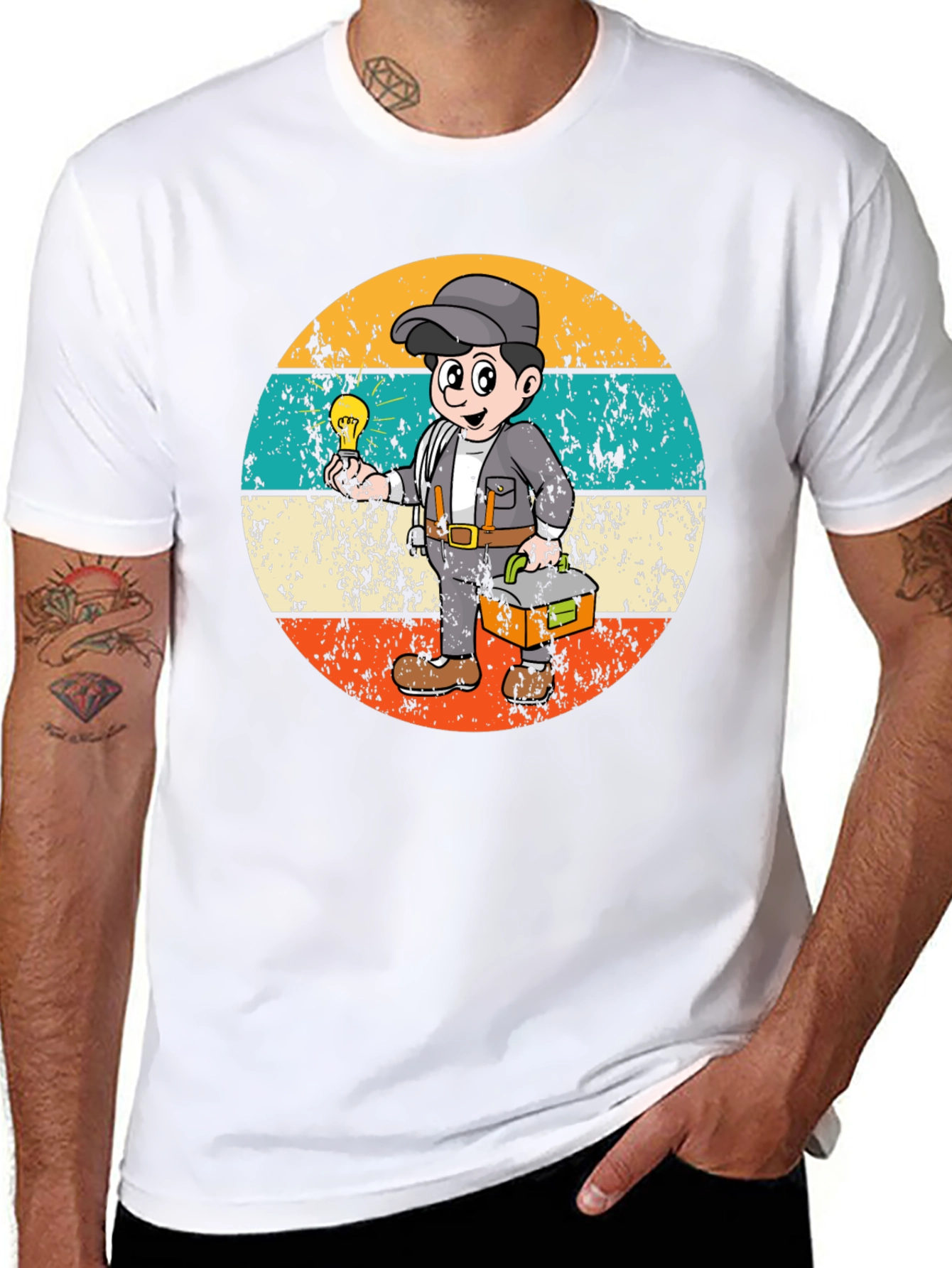 Electrician Cartoon Graphic Tee