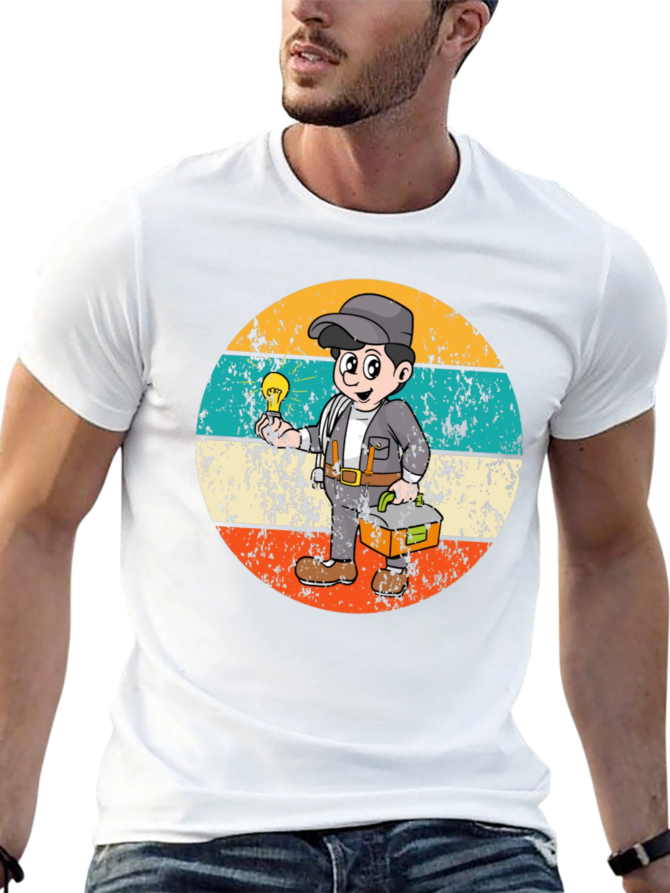 Electrician Cartoon Graphic Tee