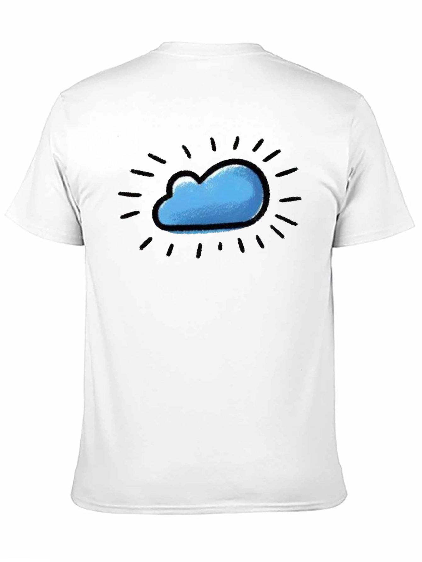 Cloud Design Black T-Shirt