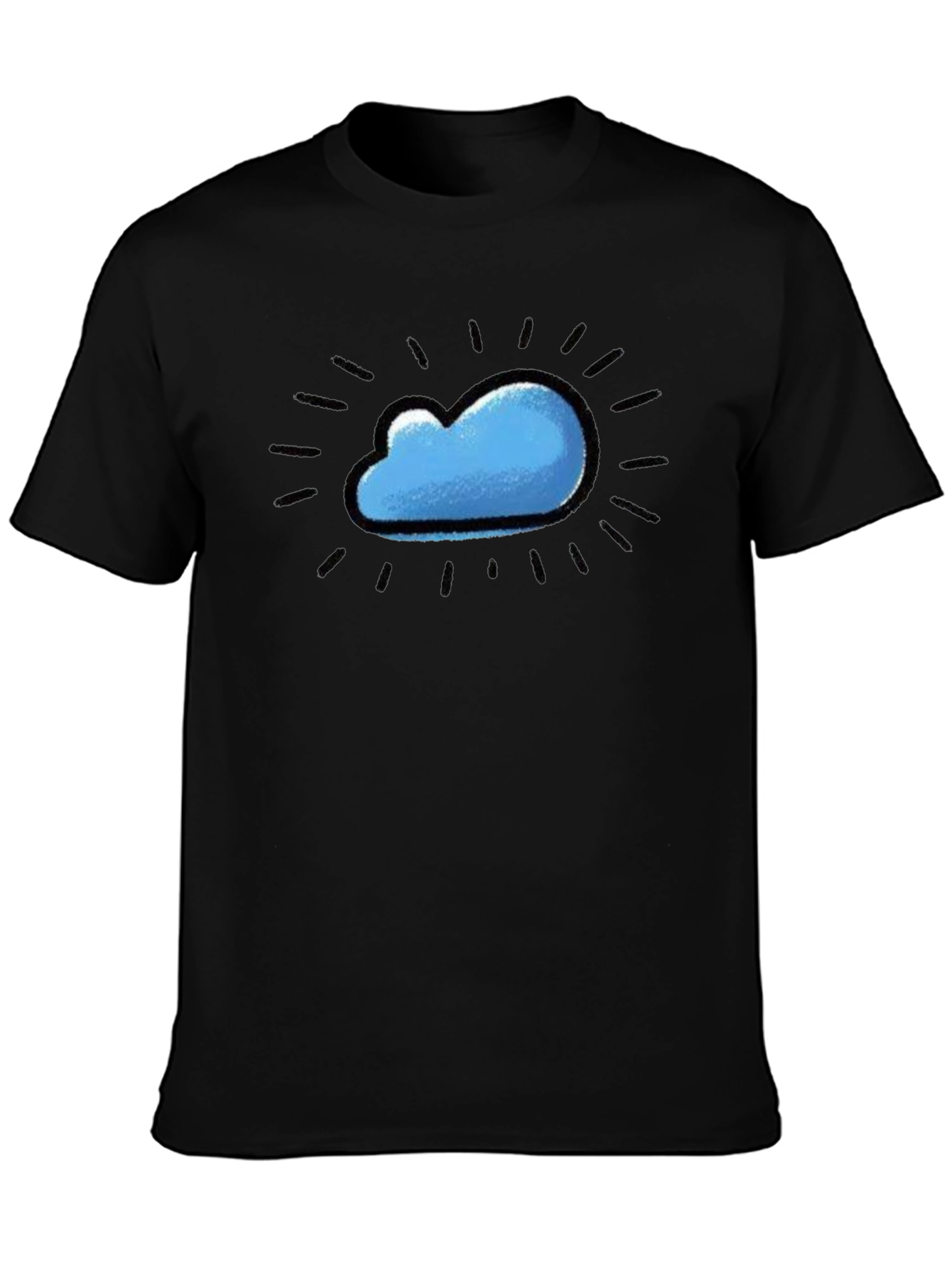 Cloud Design Black T-Shirt