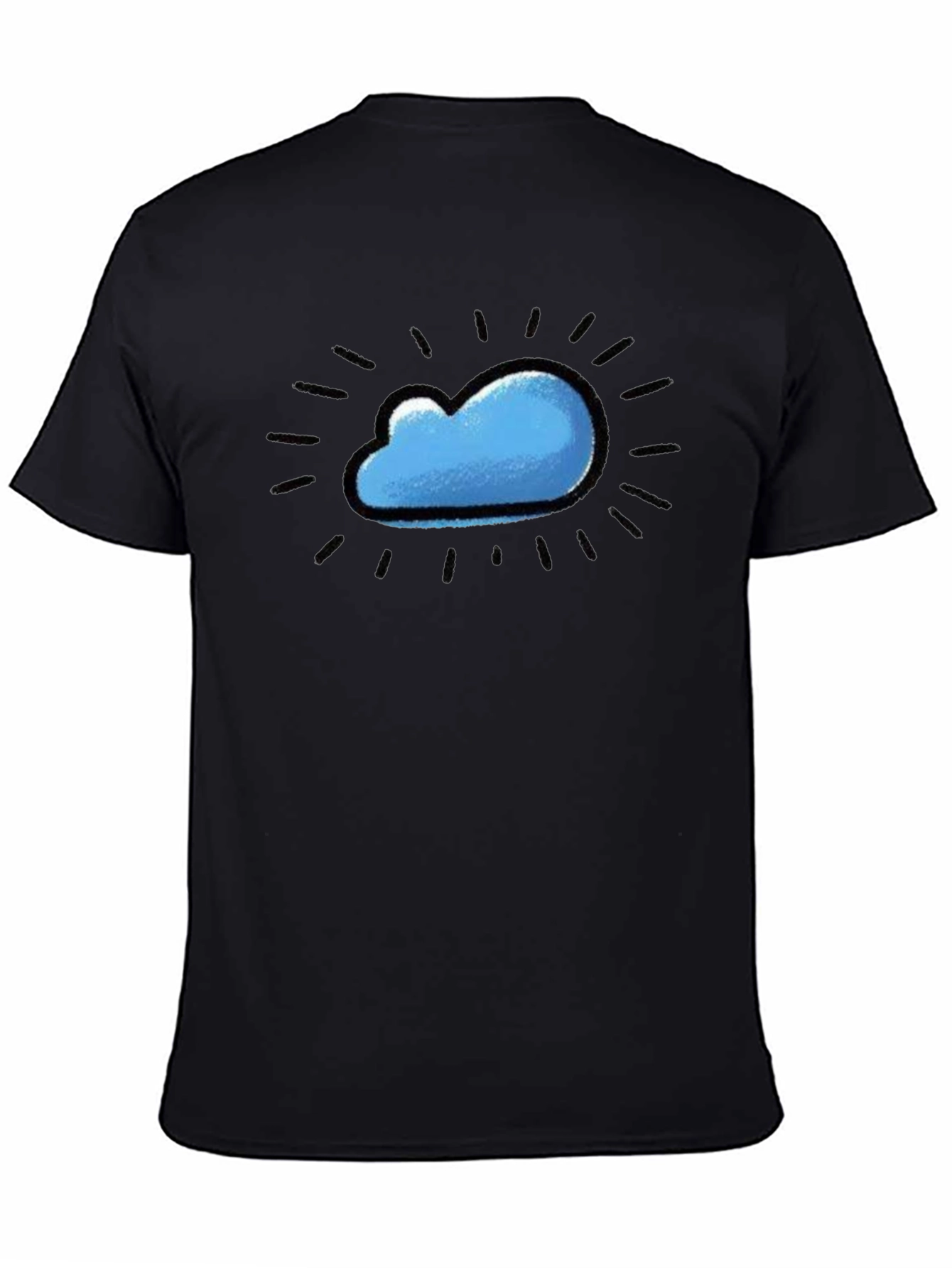 Cloud Design Black T-Shirt