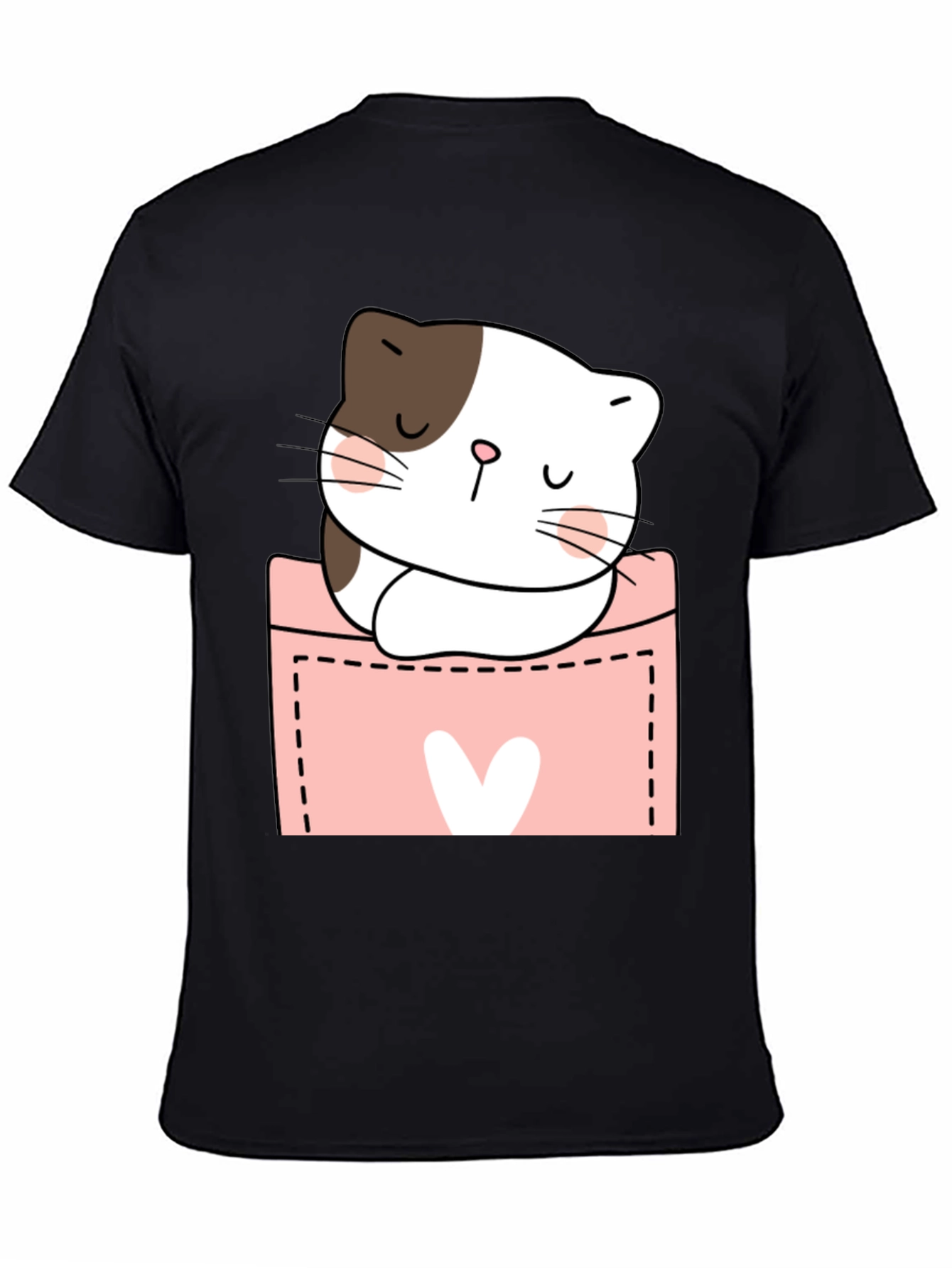 Cute Cat Pocket T-Shirt - Kawaii Kitten Tee