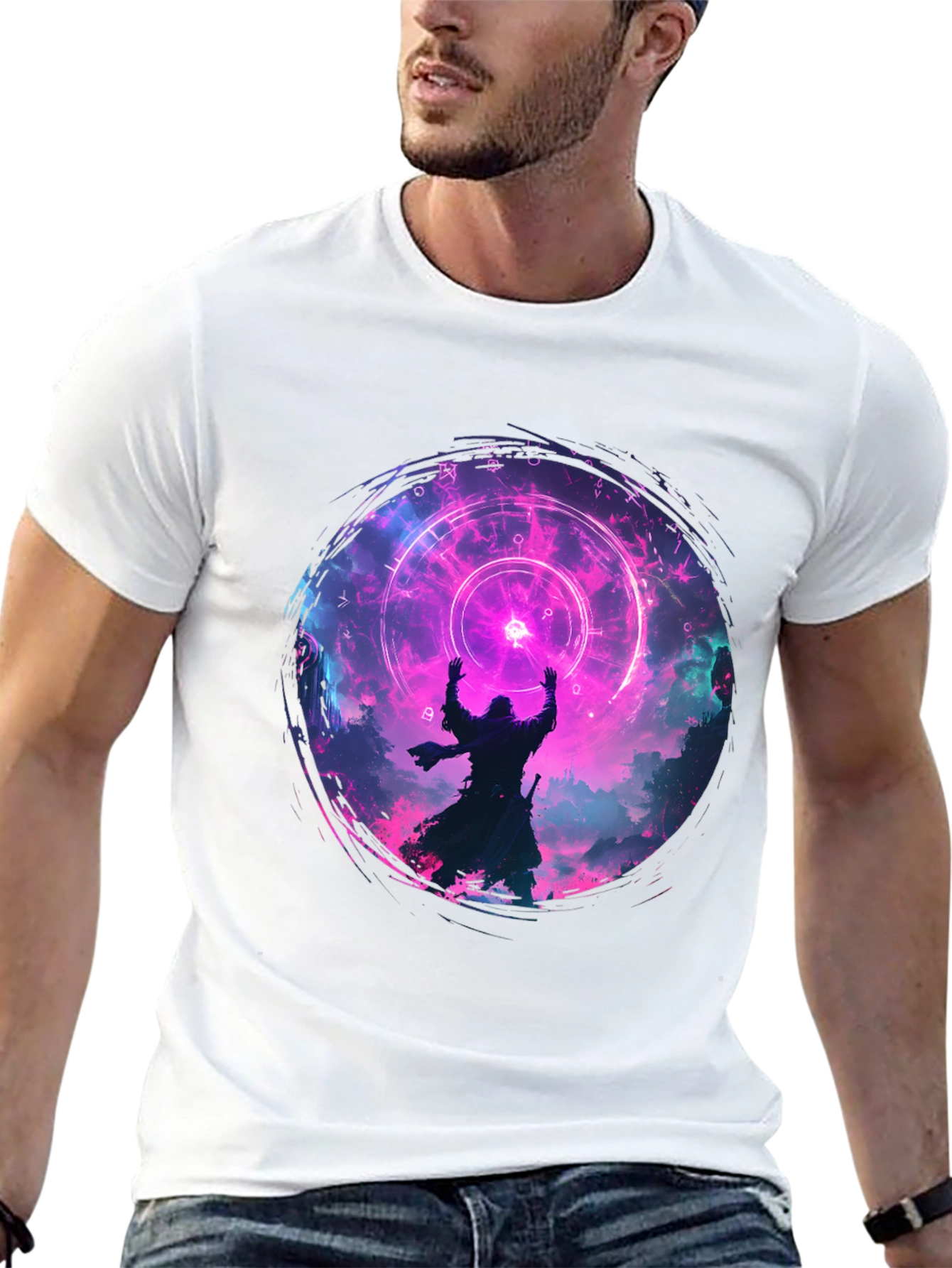 Mystic Circle Graphic Black T-Shirt