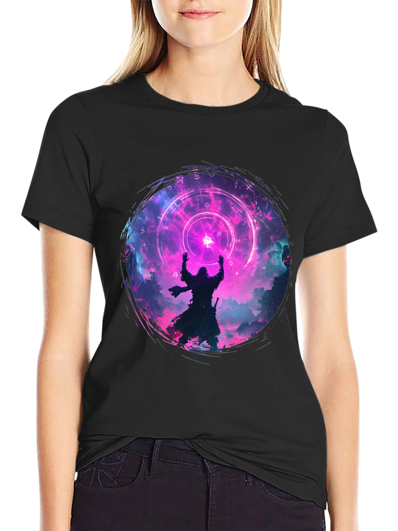 Mystic Circle Graphic Black T-Shirt