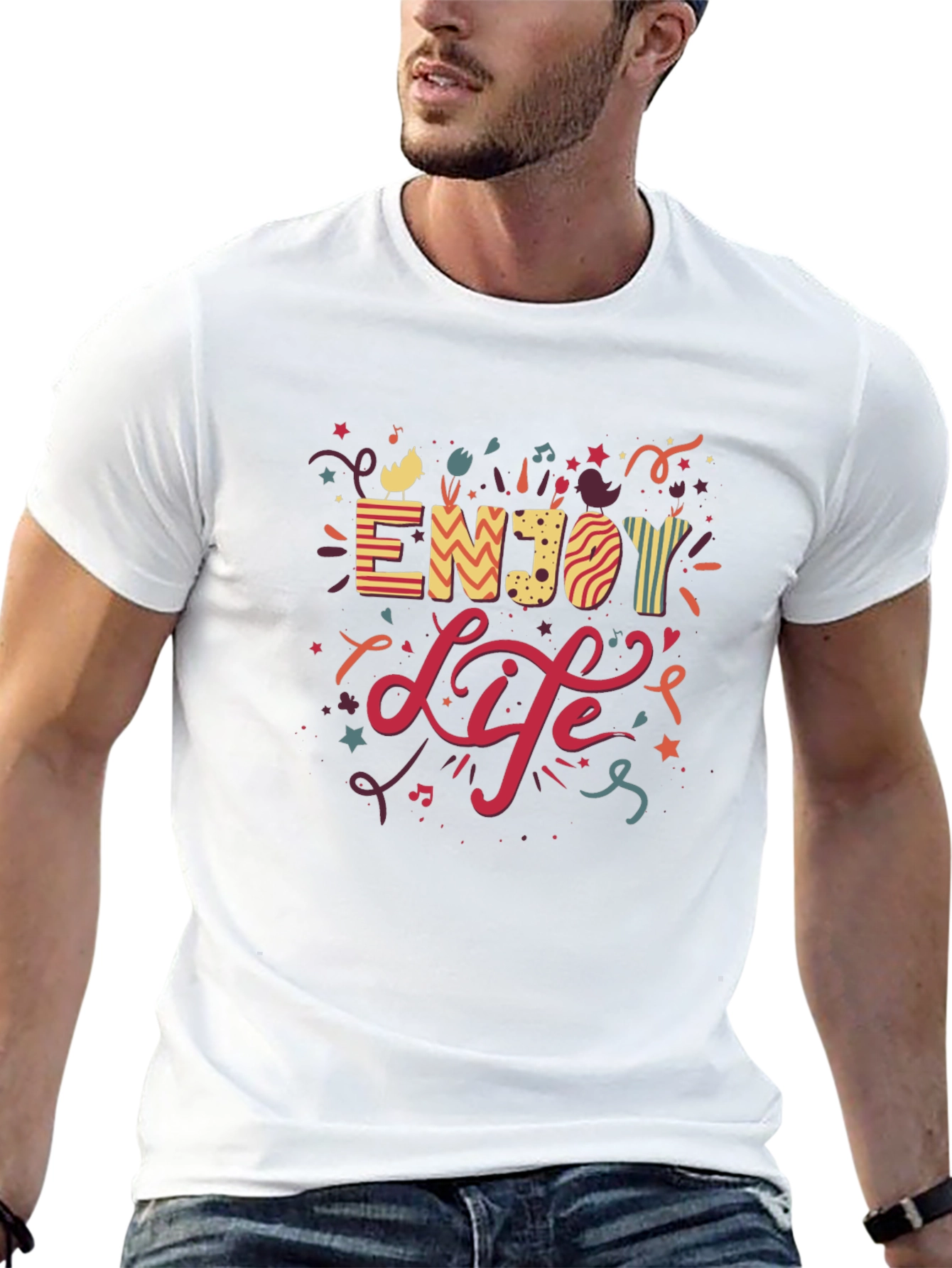 Enjoy Life Graphic T-Shirt - Casual Black Tee