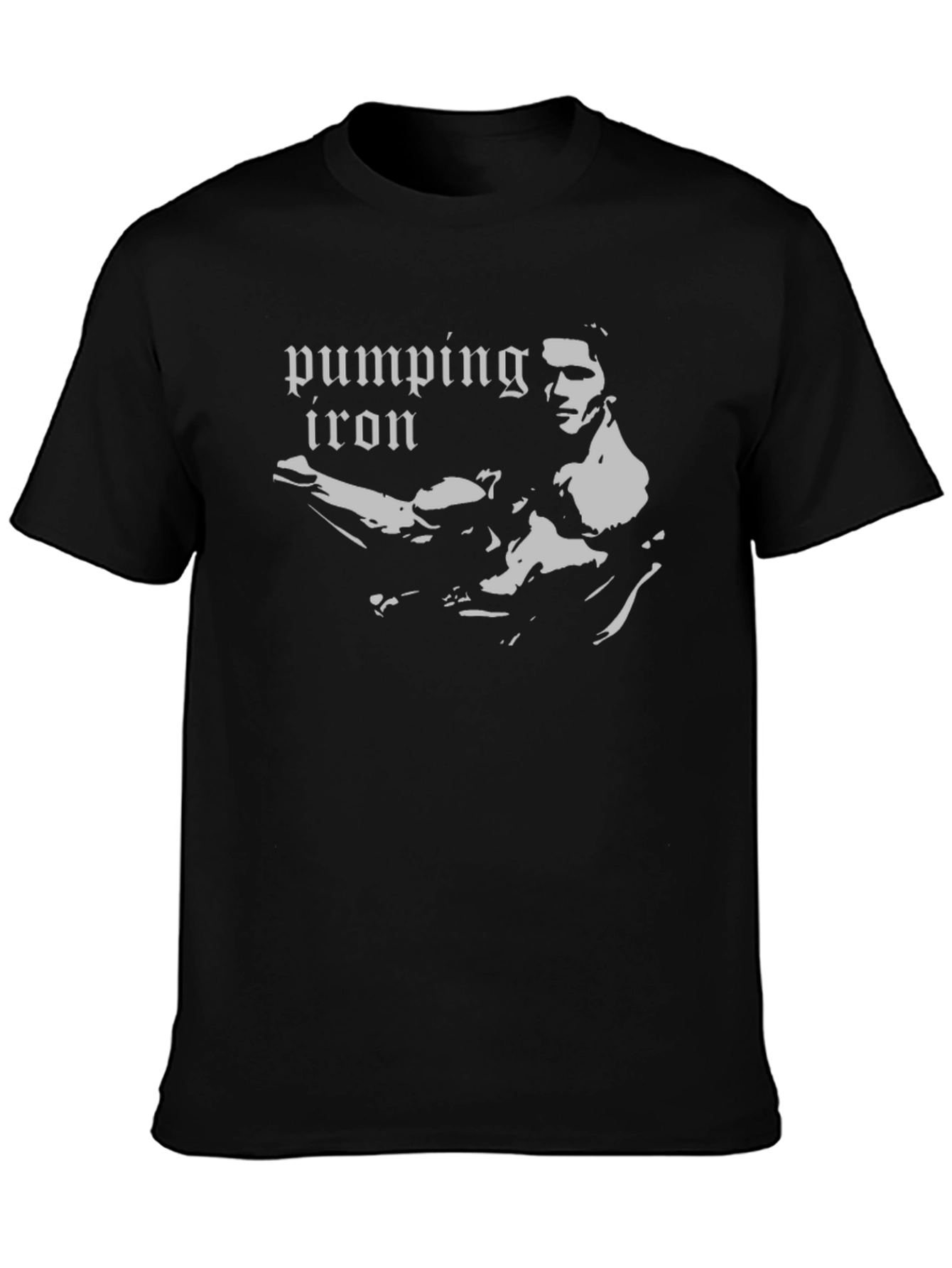 Pumping Iron Black Graphic Tee - Bodybuilding Fan Apparel