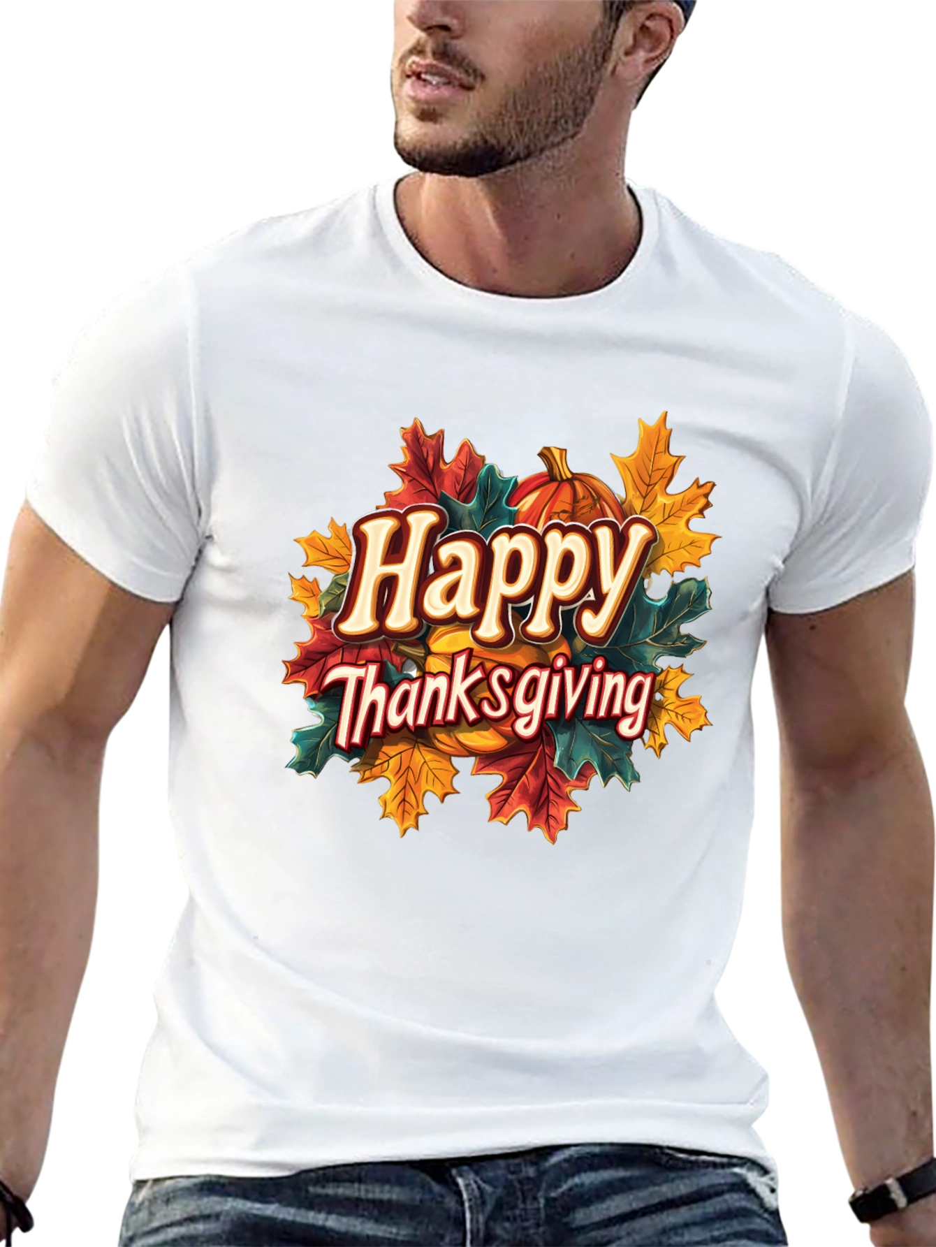 Happy Thanksgiving Graphic T-Shirt - Holiday Style