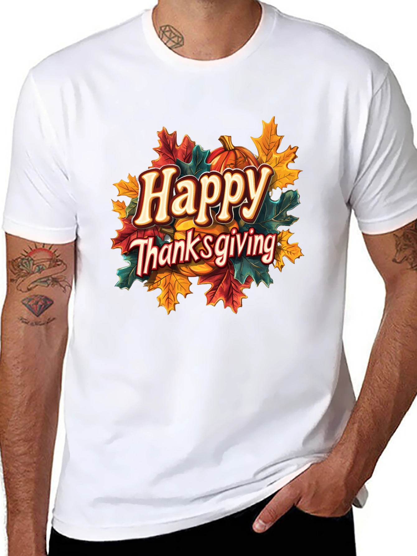 Happy Thanksgiving Graphic T-Shirt - Holiday Style