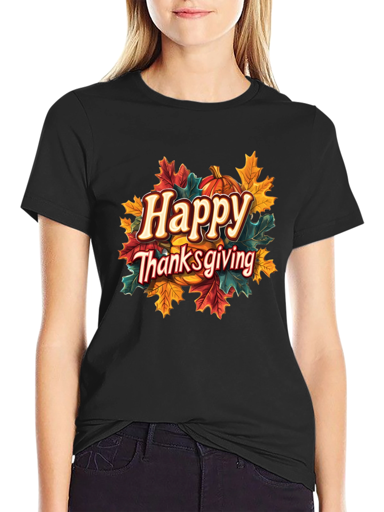 Happy Thanksgiving Graphic T-Shirt - Holiday Style
