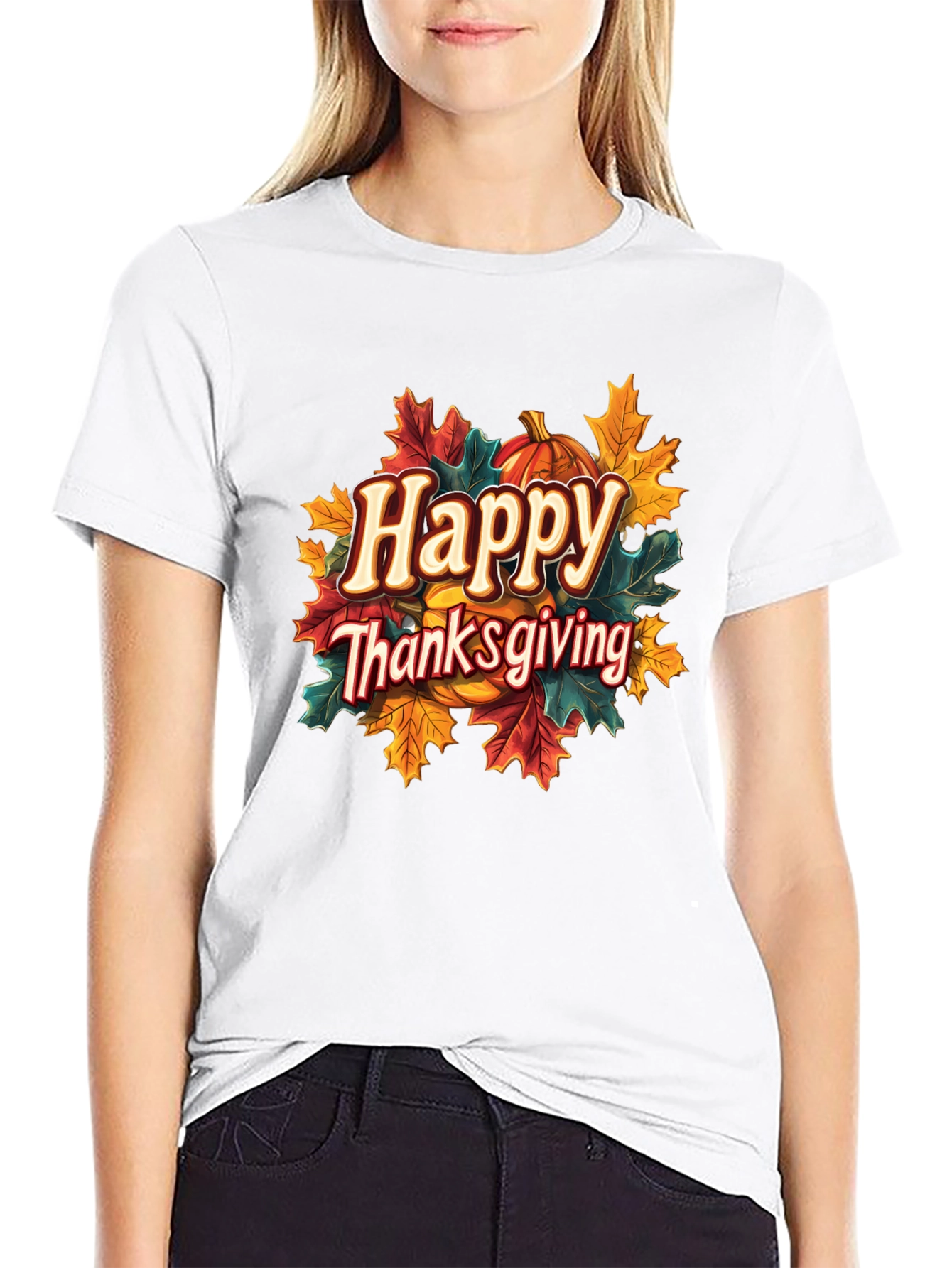 Happy Thanksgiving Graphic T-Shirt - Holiday Style