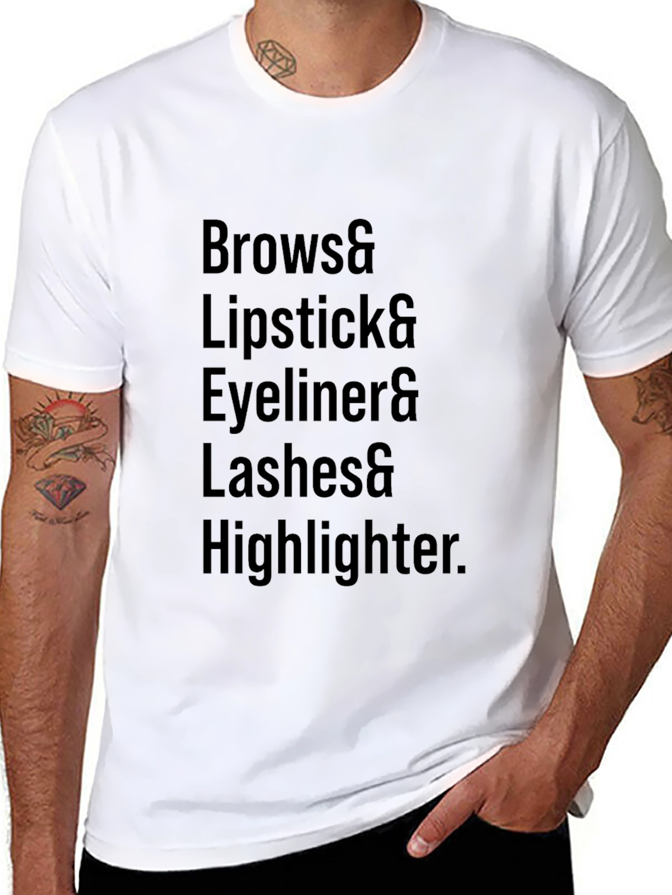 Makeup Lovers T-Shirt: Brows Lipstick Eyeliner Lashes