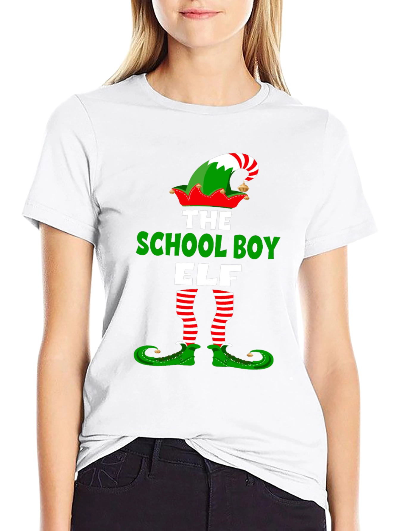 School Boy Elf Christmas T-Shirt Holiday Tee